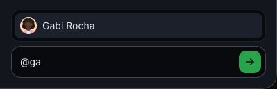 The list of people open above the chat box after typing @ga